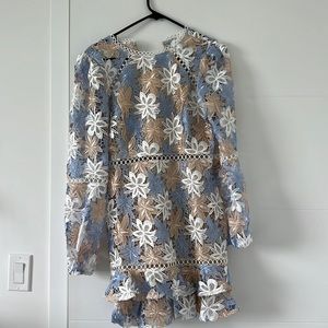 Everlasting Love Beige Multi Lace Dress